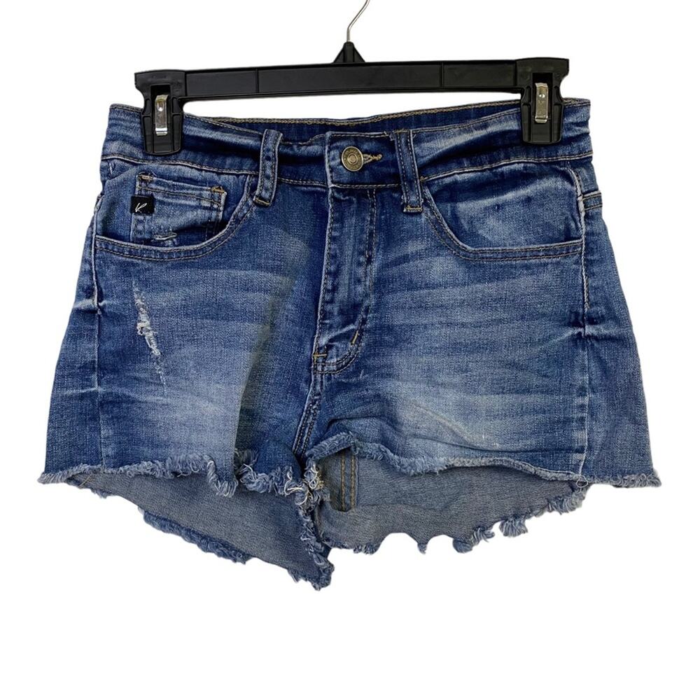Kancun Women's Blue Denim Distressed Festival Cutoff Shorts Size 26 - Picture 1 of 5